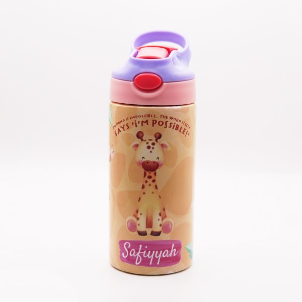 Personalised Safari Drinking Bottle For Girls