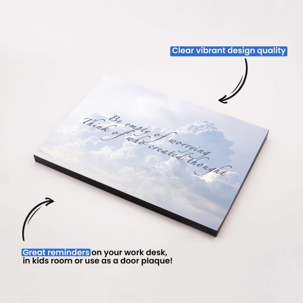 New Inspirational Quote Frame - Be Empty of Worrying