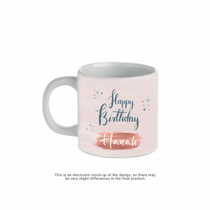 Happy Birthday Personalised Mug Pink 7oz