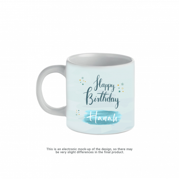Happy Birthday Personalised Mug Pink 7oz - Image 3
